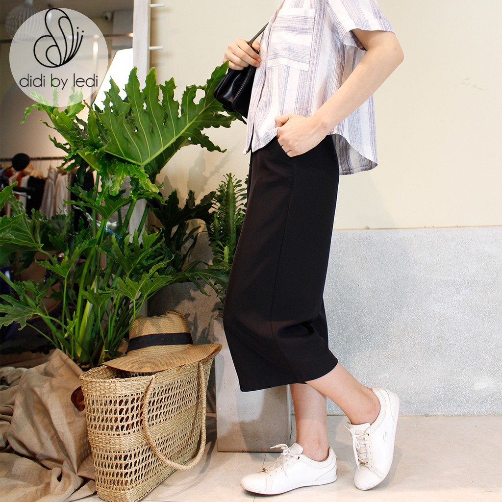 Quần Cullotes ống suông, quần tây nữ màu Da dáng lửng DIDI BY LEDI, vải Visco cao cấp cạp cao size S M L XL XXL - Q531 | BigBuy360 - bigbuy360.vn