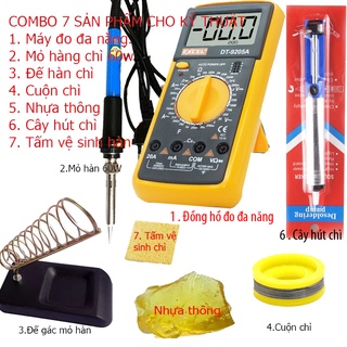 Bộ mỏ hàn chì chỉnh nhiệt 936 + 6 món dụng cụ kỹ thuật - excel 9205a mẫu 2019