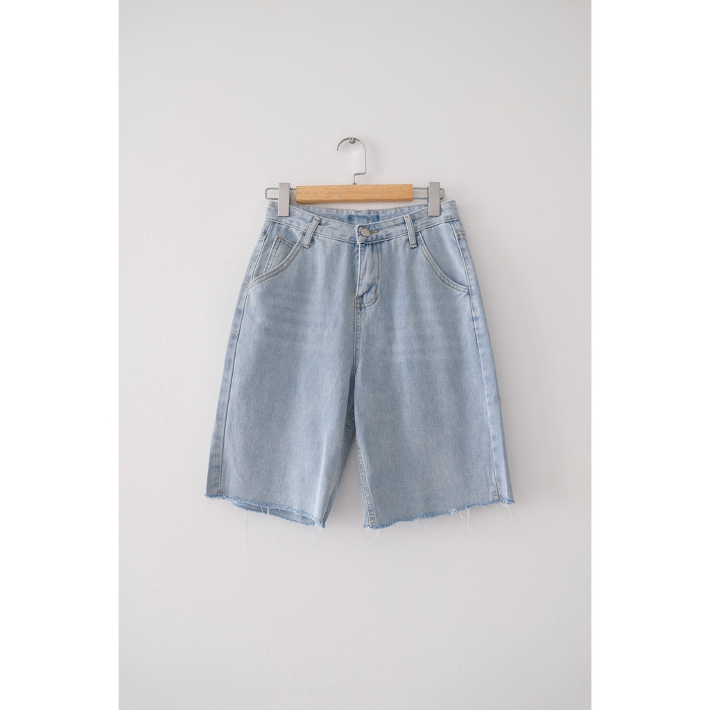 Quần Short Jeans Lửng Maroon Biker | HQ3258 | Lana Official