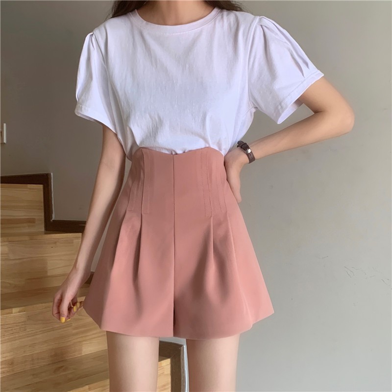 Quần Short Nữ Lưng Cao Dáng Rộng Phong Cách Hàn Quốc | BigBuy360 - bigbuy360.vn