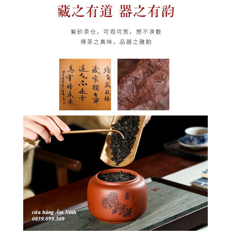 Hũ, Bình đựng trà tử sa (cỡ lớn, rất khít)