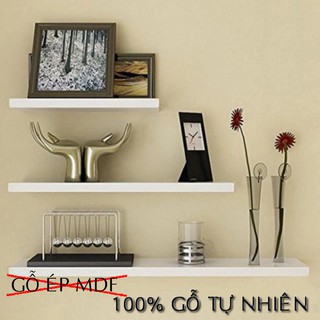 Kệ gỗ trang trí 3 thanh ngang 40cm - 100% gỗ tự nhiên