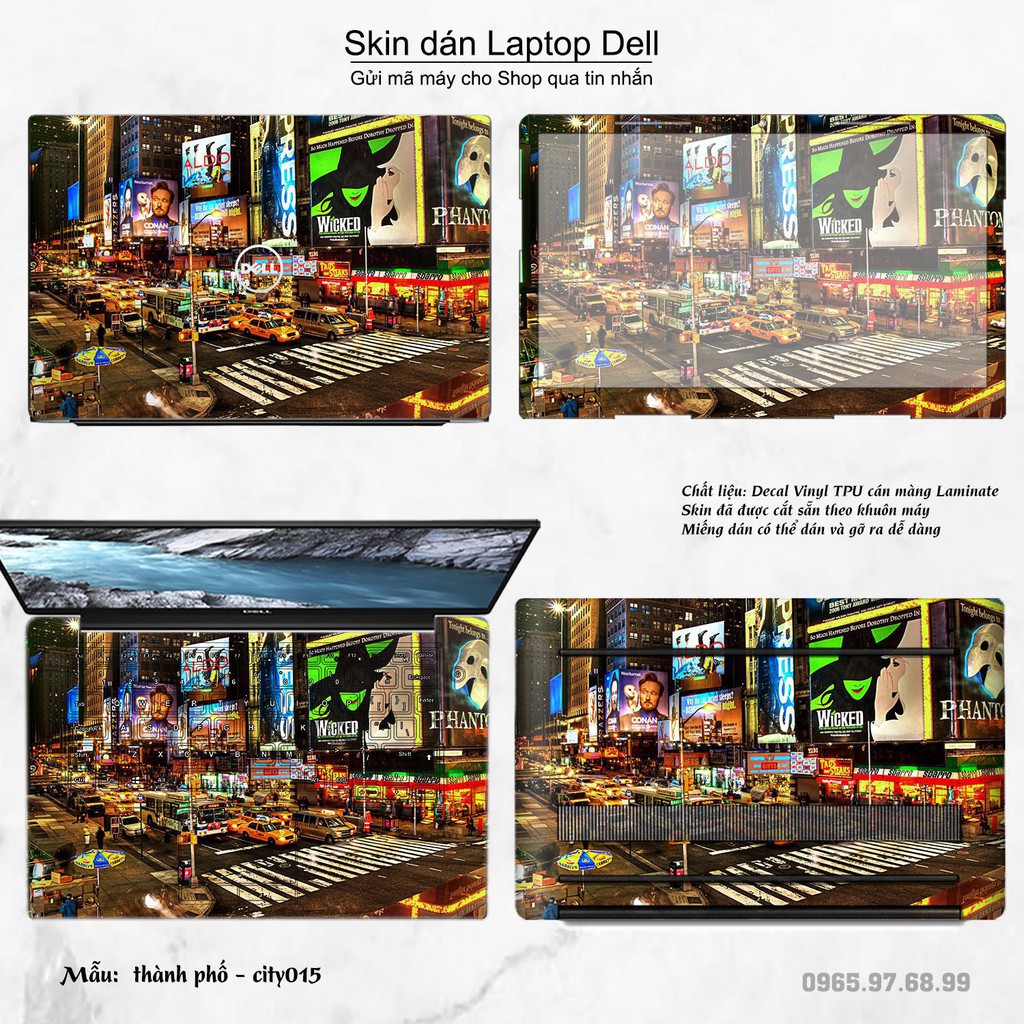 Skin dán Laptop Dell in hình thành phố nhiều mẫu 3 (inbox mã máy cho Shop)