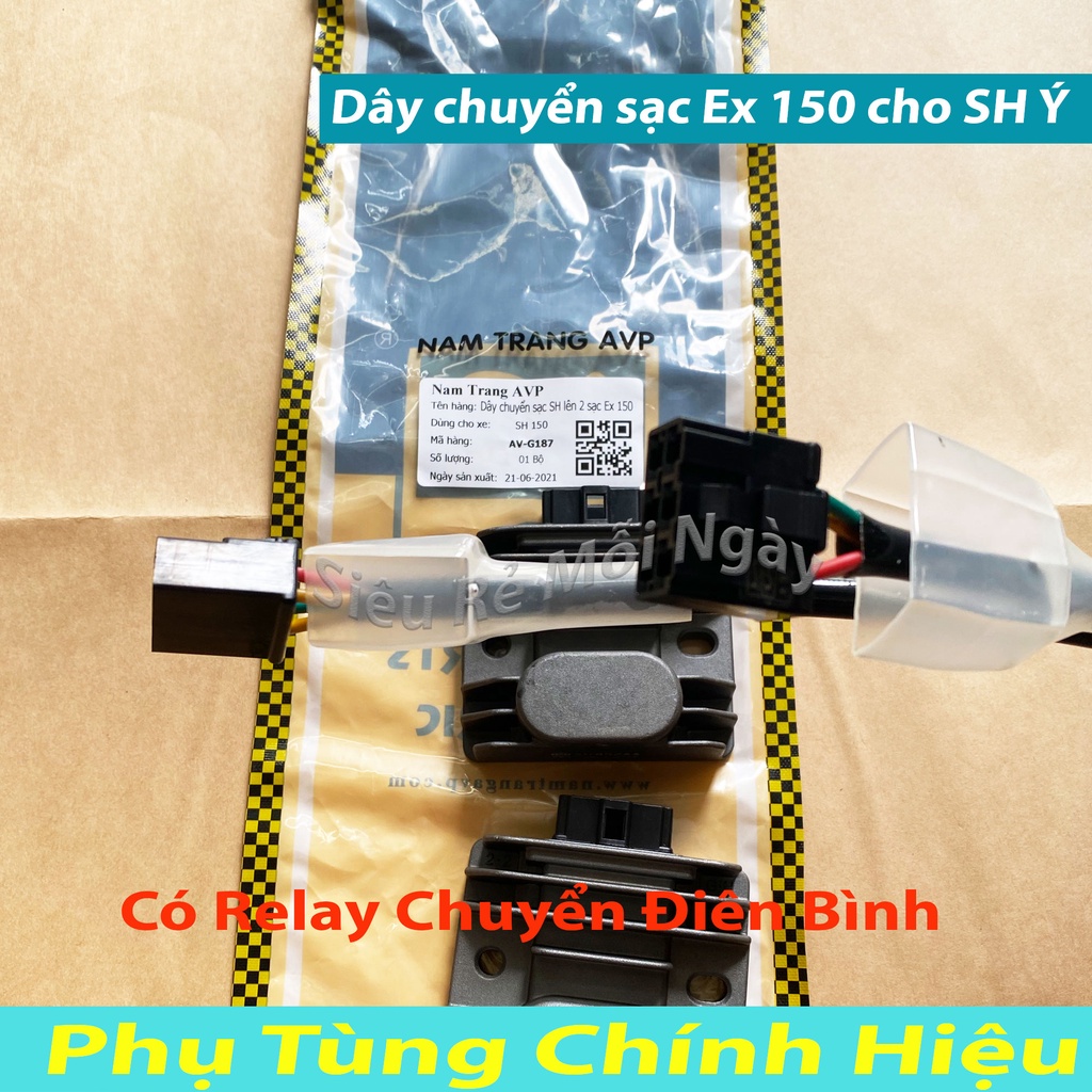 COMBO BỘ DÂY CHUYỂN LÊN 2 CỤC SẠC EXCITER 150 CHO SH Ý, A Còng, Dylan, PS