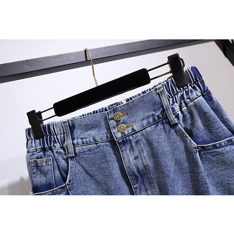 A61664 Quần jean nữ hè cho người mập hàng nhập