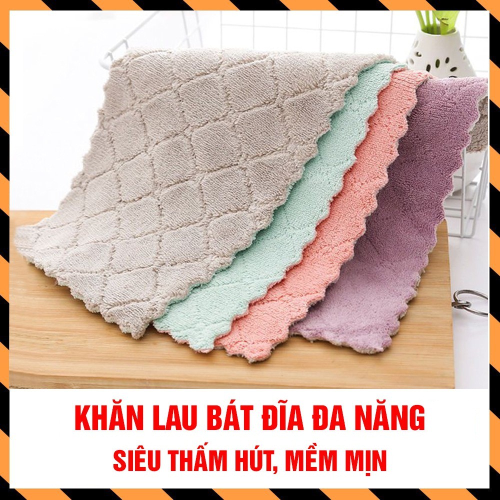 COMBO 10 KHĂN VẢI 2 MẶT 2 MÀU LAU TAY SIÊU THẤM HÚT( BÁN BUÔN ĐÈN NHÁY )