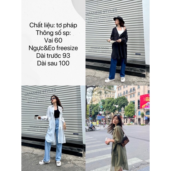ĐẦM SƠMI NỮ LONG SHIRT DRESS form suông dài oversize thiết kế basic 2 tone màu đen trắng - làm áo khoác ngoài đi biển