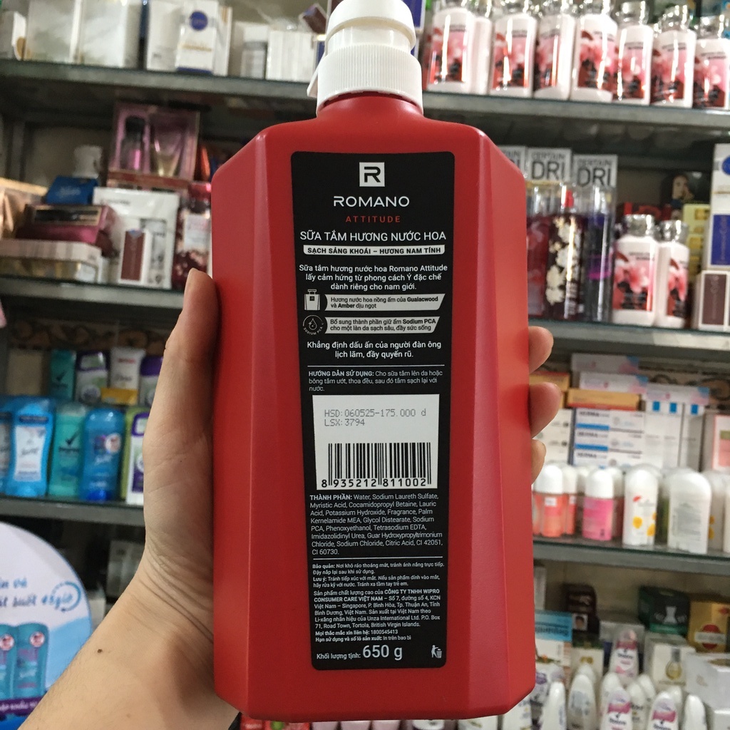 Sữa tắm nước hoa Romano Attitude sạch sảng khoái 650g