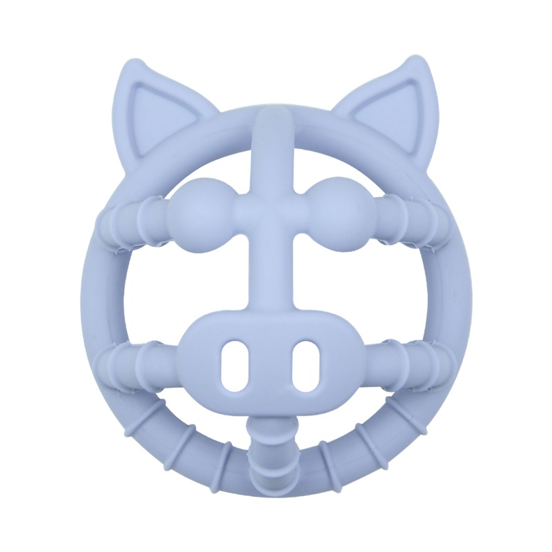 Vòng Đồ Chơi Ngậm Mọc Răng Hình Chú Heo Bằng Silicone Dành Cho Bé Sơ Sinh