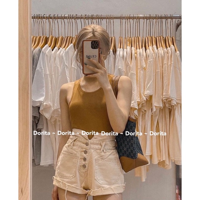 Áo ba lỗ thun gân croptop, Áo ba lỗ hàng đẹp - Dorita Boutique