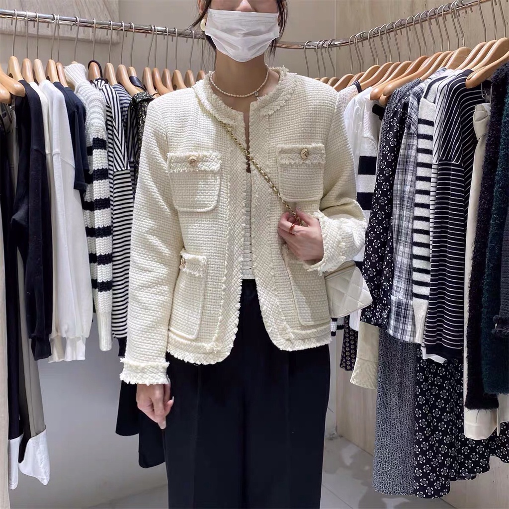 Áo dạ tweed nữ kiểu cardigan áo khoác nữ cardigan vải dạ tweed cao cấp 2 lớp Mophus MB012 | BigBuy360 - bigbuy360.vn