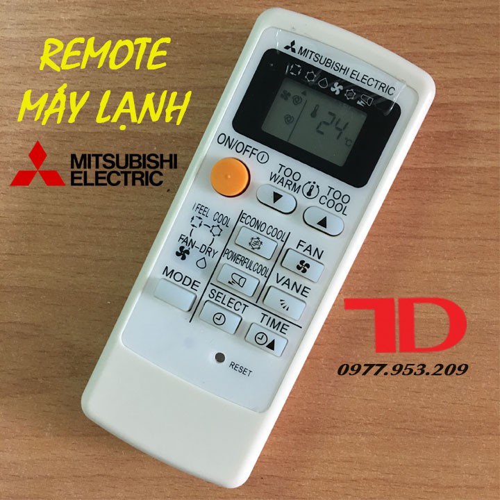 Remote máy lạnh, điều khiển dành cho máy lạnh Mitsubishi Electric - Mặt Đen