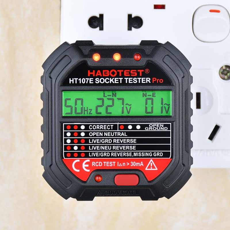 Thiết Bị Đo Điện Áp HT107 Màn Hình LCD Phích Cắm EU / UK / US