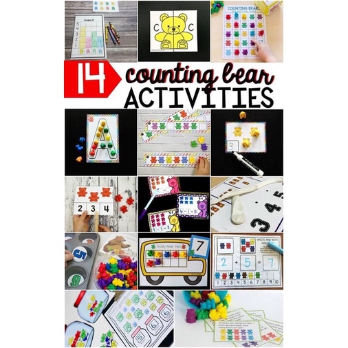 BỘ HỌC LIỆU COUNTING BEAR GẤU HỌC TOÁN PHÂN BIỆT MÀU SẮC HỌC TƯ DUY CHO BÉ GẤU SIZE ĐẠI KÈM HỌC LIỆU