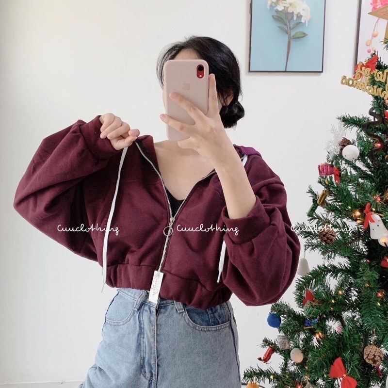 Áo Nỉ Croptop Tay Dơi Freesize Dưới 65Ký