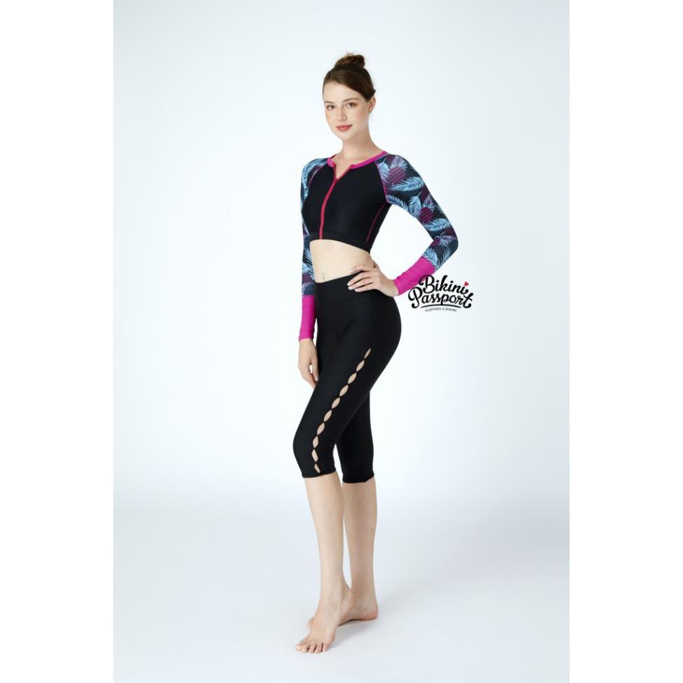 Áo bơi lẻ BIKINI PASSPORT kiểu croptop tay dài khoá kéo - Đen-BS194_BL sexy  ཾ ་ | BigBuy360 - bigbuy360.vn