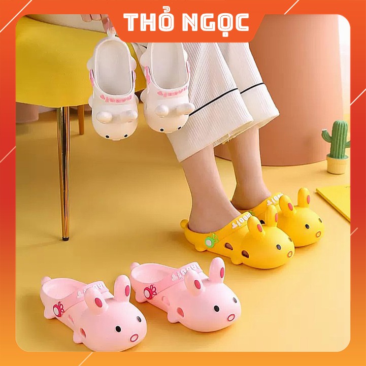 Dép nữ dễ thương hình thỏ cute ngộ nghĩnh HOT Trend 2021 size người lớn và trẻ em từ 20 đến size 41 - GIÀY DÉP THỎ NGỌC