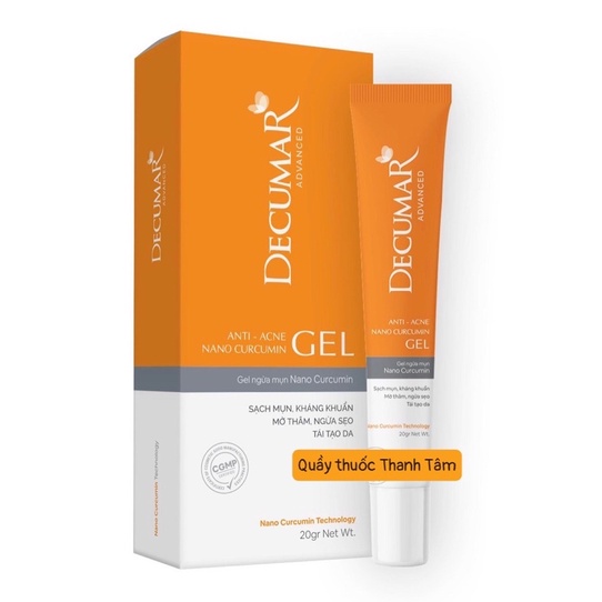Gel ngừa mụn nano Curcumin Decumar 20gram