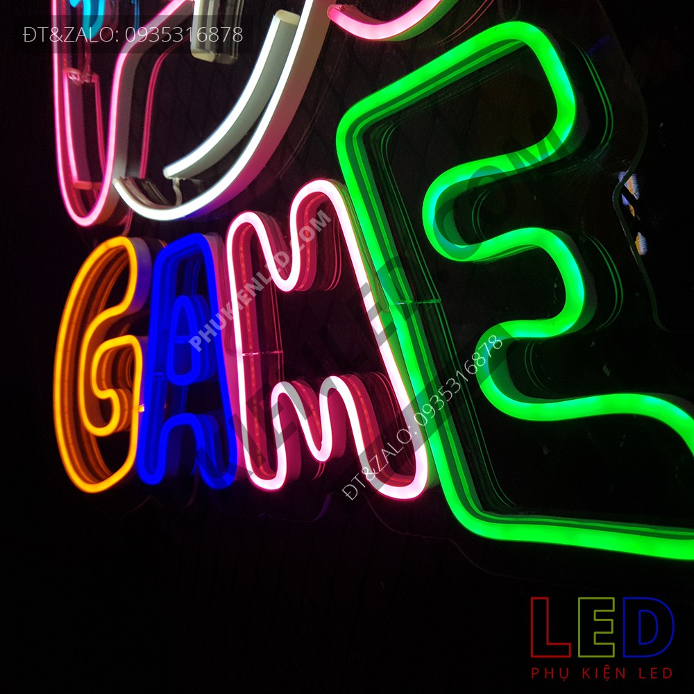Đèn Led Neon Chữ GAME và Tay Cầm Playstation Nhiều Màu - GAME Playstation LED Neon Sign, Đèn Led Neon Game Trang Trí