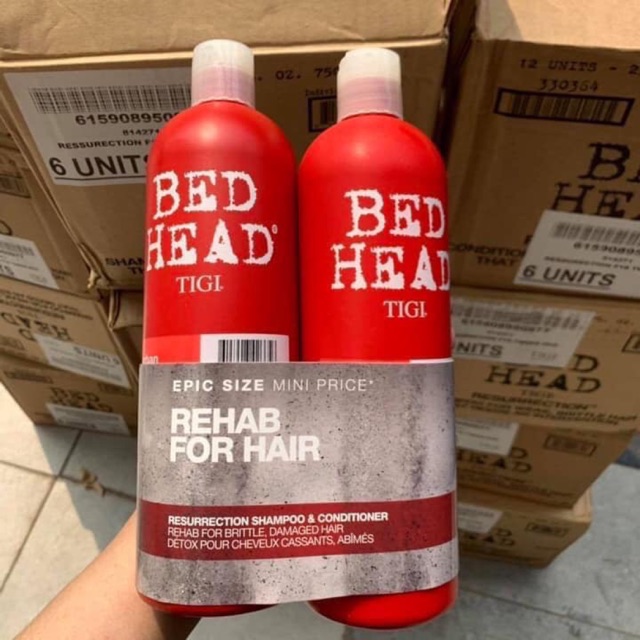Combo cặp dầu gội + dầu xả tigi đỏ