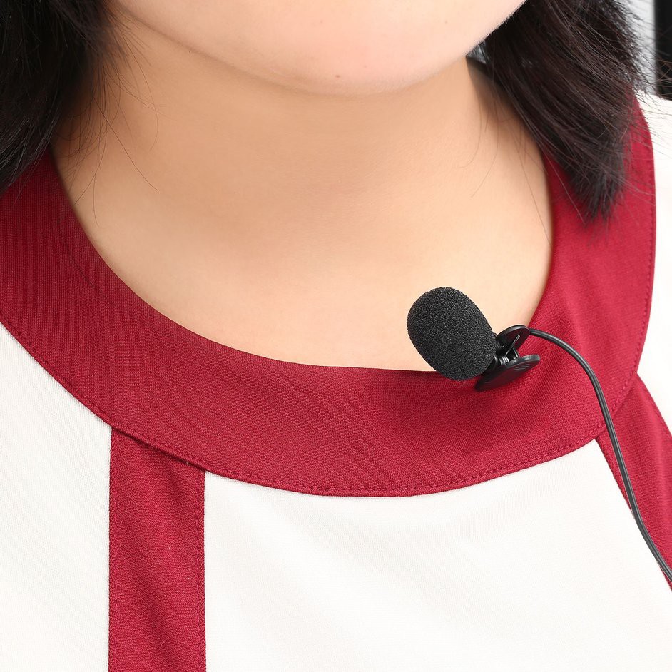 Micro Mini Jack 3.5mm Cho Giảng Dạy Studio Speech Mic Microphone with Clip micrô