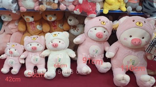 Gấu bông lợn đội mũ - có ảnh thật có video