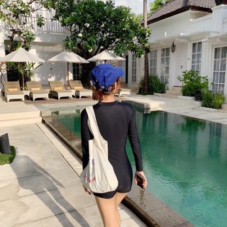 Bikini tay dài đen khoá kéo