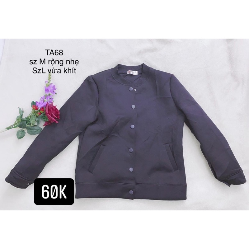 áo khoác đen bomber size M/L.TA68