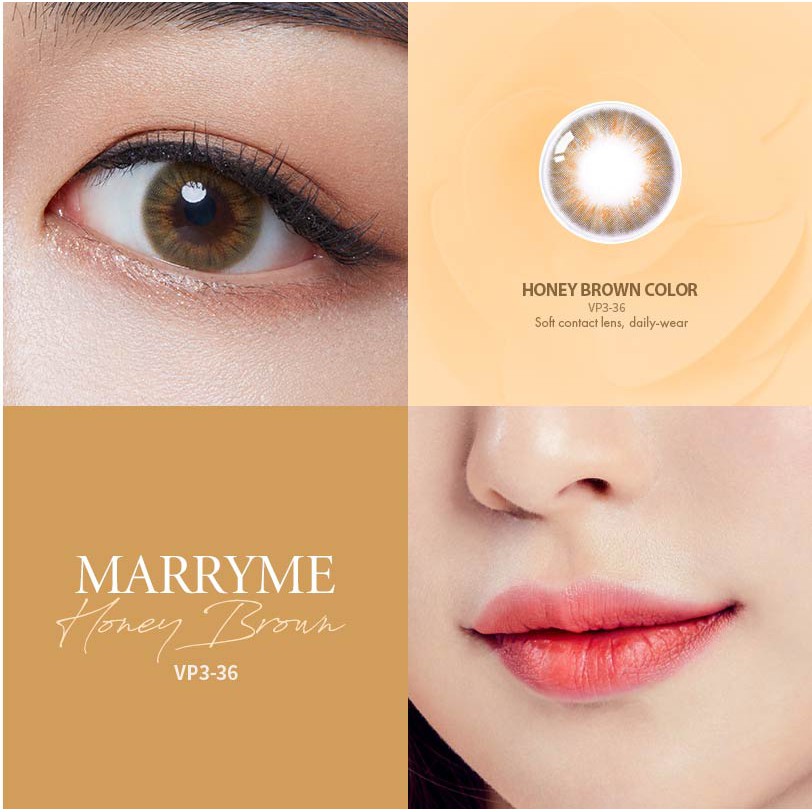 lens mắt cận nâu rêu tây giãn tròng vừa kính áp tròng Hàn Quốc MARRY ME DABAE | hãng Olens  Korea gdia 13mm