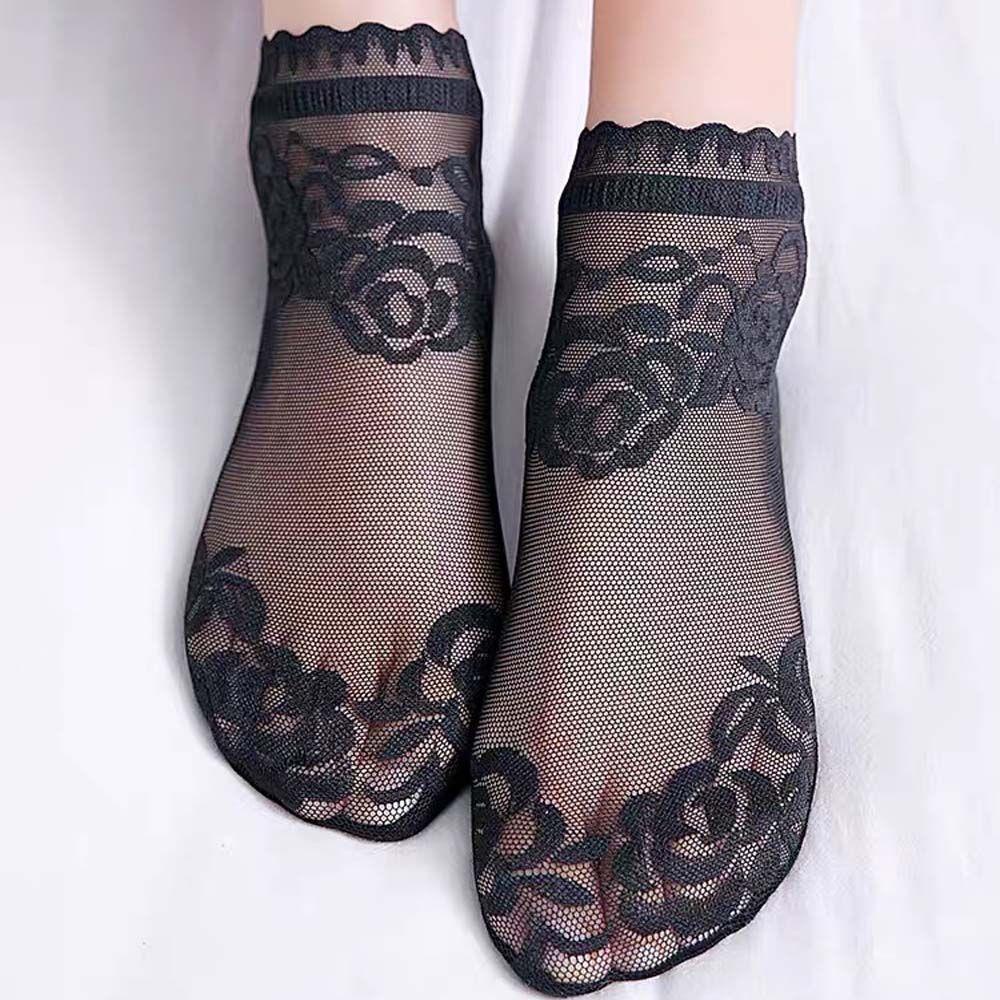 AROMA Vớ Ren Hoa Xuyên Thấu Thoáng Khí Thoải Mái Cho Nữ