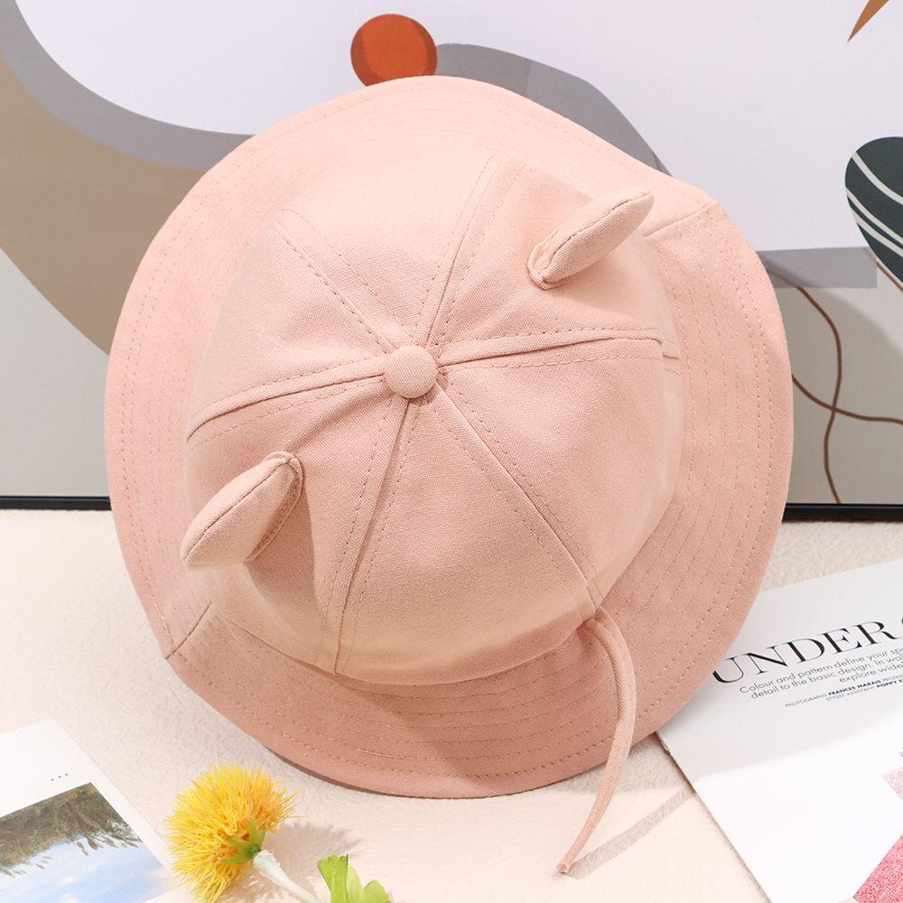 Mũ Tai Mèo Chất Liệu Cotton Chống Tia UV Màu Trơn Dễ Thương Cho Nữ