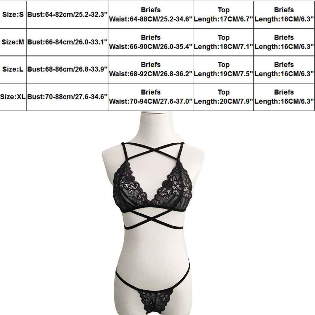 Set áo lót ren dây đan chéo eo + quần lót dây ren