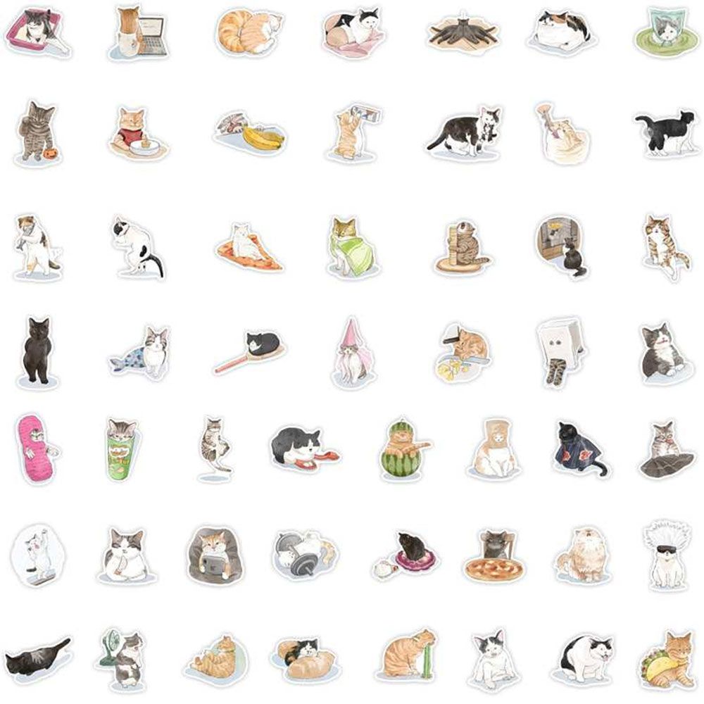 Sticker dán tường chống thấm nước họa tiết mèo dễ thương bắt mắt