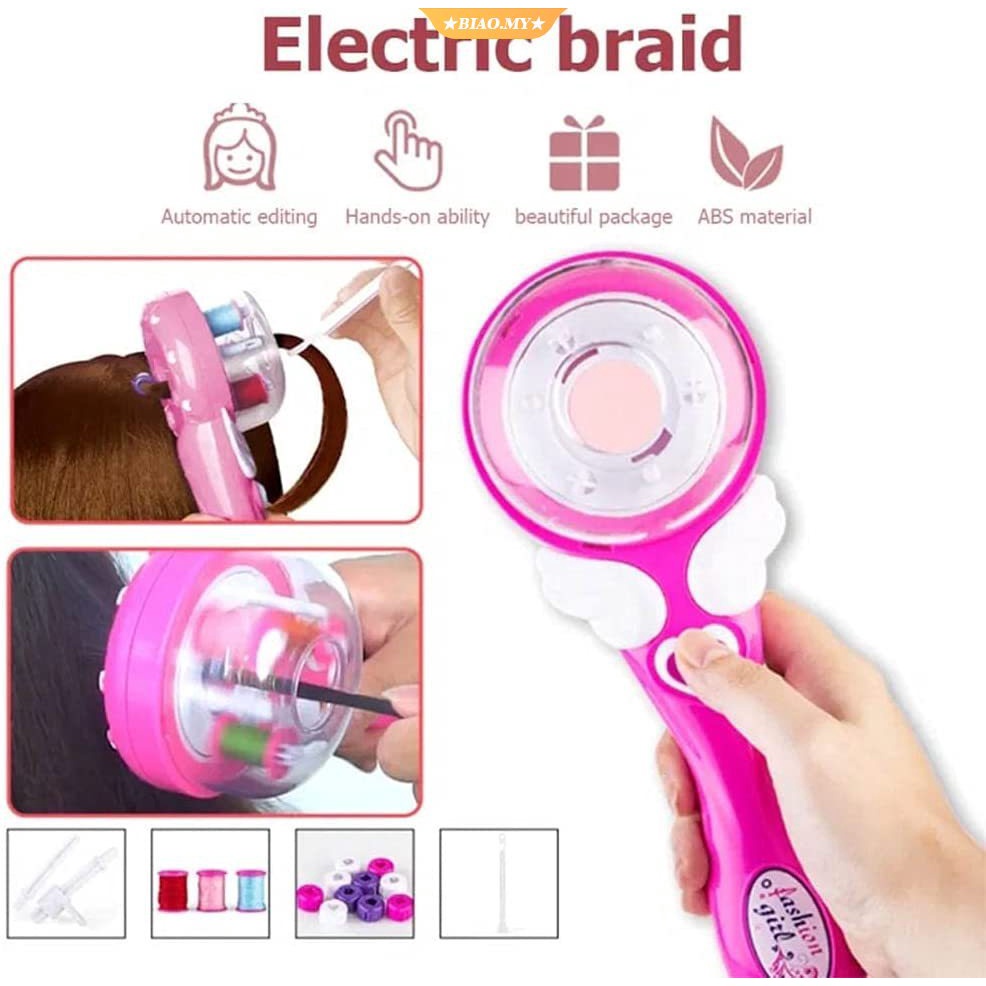 Đồ Chơi Tạo Kiểu Tóc Bện Chạy Điện Tự Động DIY Thời Trang Cho Bé Gái