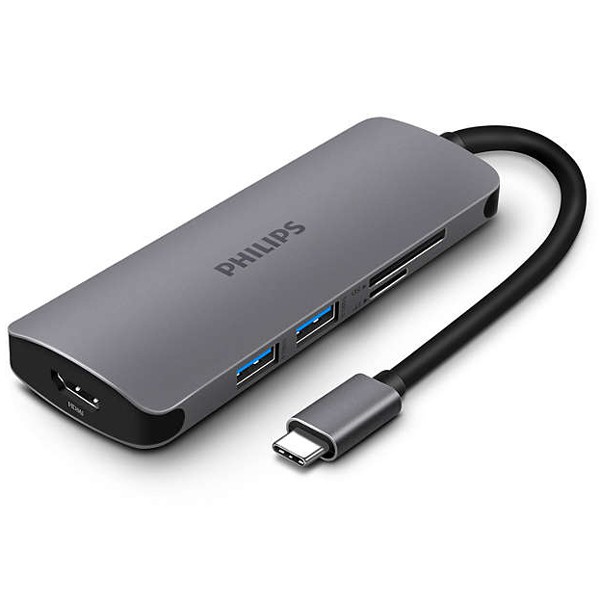 BỘ CHIA HUB TYPE C 3.1 -> USB3.0*2+ HDMI +SD+C FEMALE ADAPTER PHILIPS DLK5516C/94