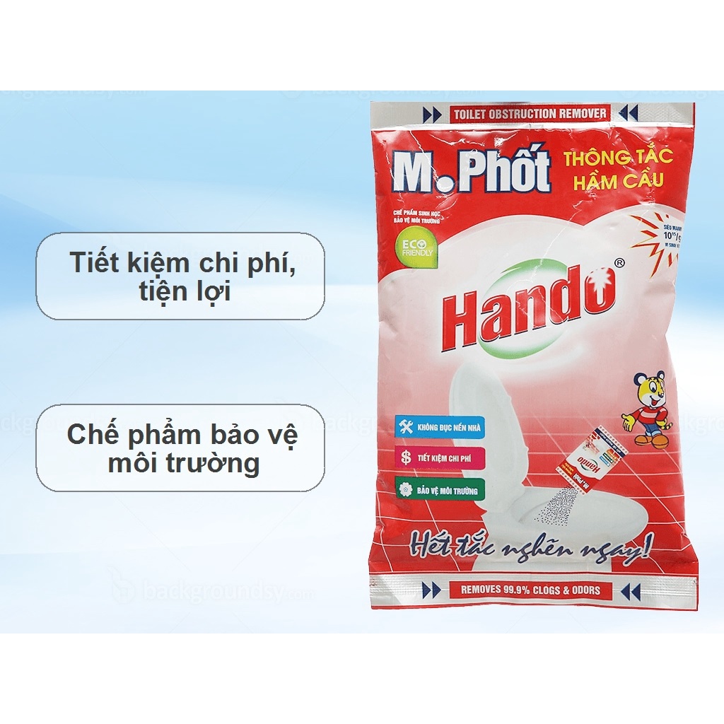 Gói bột thông tắc khử mùi hầm cầu bể phốt 215g Hando