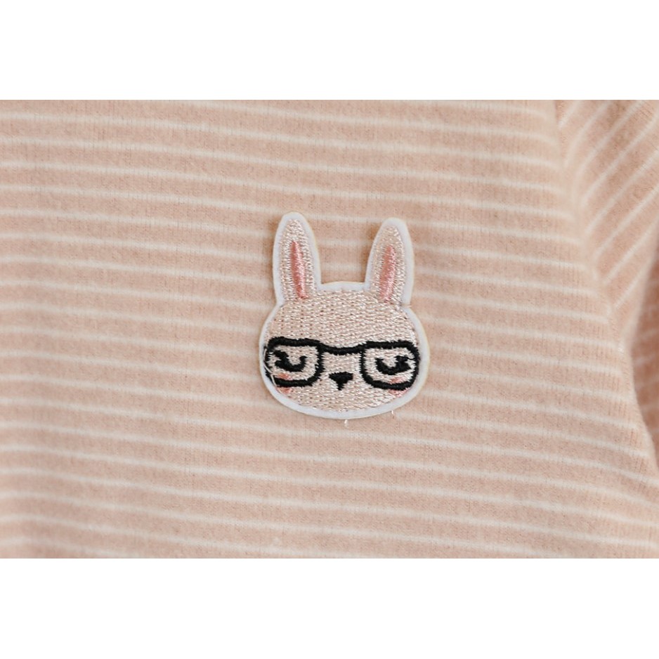 Áo bé gái/ bé trai Hàn Quốc Bebezoo dài tay lót lông _ rabbit glasses