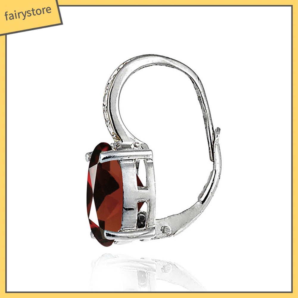 Khuyên Tai Đính Đá Hình Oval Thời Trang Thanh Lịch Dành Cho Nữ