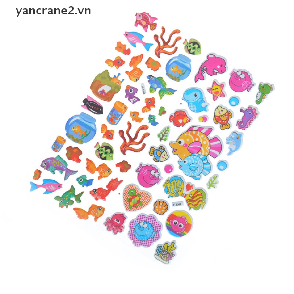 Bộ 5 Tấm Sticker Dán Trang Trí Sổ Tay Hình Cá Dễ Thương