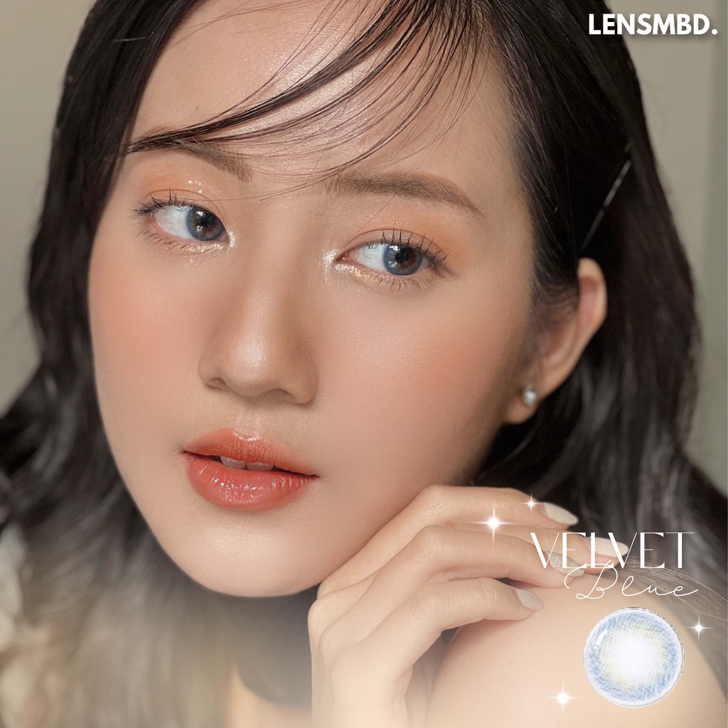 LENS KÍNH ÁP TRÒNG NỘI ĐỊA TRUNG XANH ĐẠI DƯƠNG TRONG TRẺO VELVET BLUE LENSMBD X DOUYIN