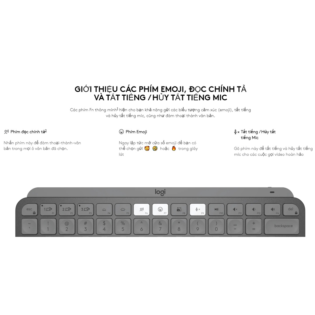 [Hỏa Tốc -HCM] Bàn phím không dây Bluetooth Logitech MX Keys Mini - Nhỏ gọn, Phím tắt thông minh - Ngoc Vien Store