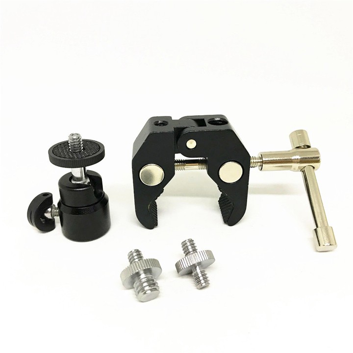 Kẹp ghi đông nhôm CNC và ball head Q29 mini