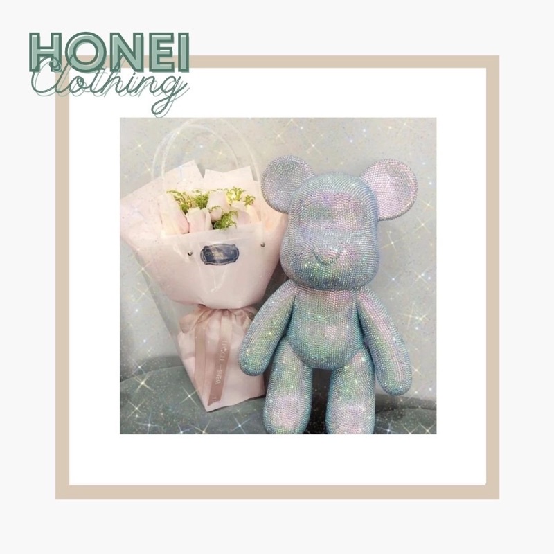 Gấu đính đá handmade Bearbrick size 23cm cao cấp cho mọi lứa tuổi