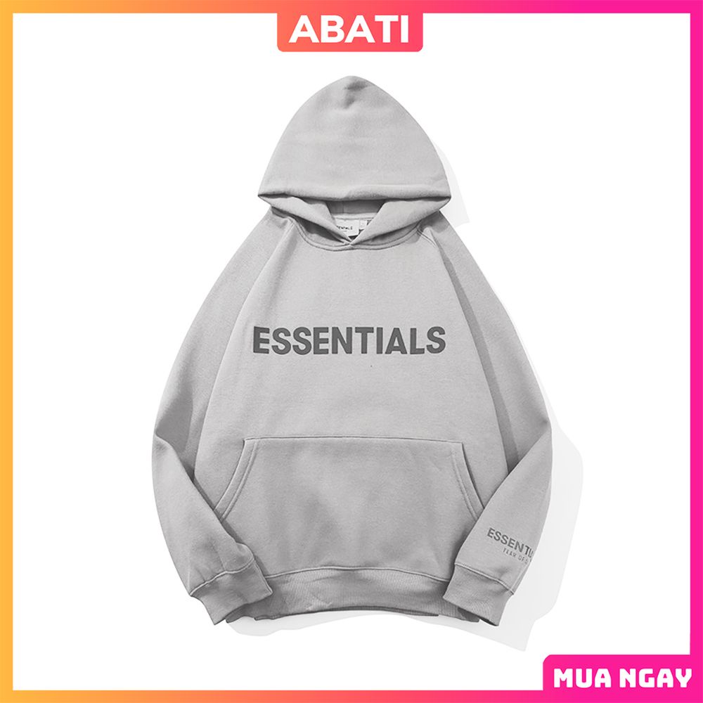 Áo hoodie essentials form rộng lót nỉ khoác ngoài dày dặn ấm áp ABATI Áo khoác hoodie essentials phong cách hàn quốc