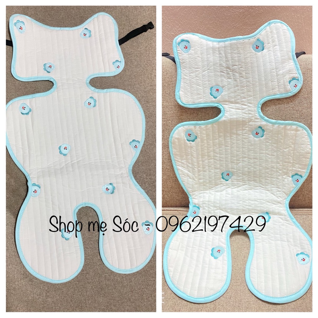 Tấm lót xe đẩy cho bé cotton mềm mại, thoáng khí, phong cách Hàn Quốc