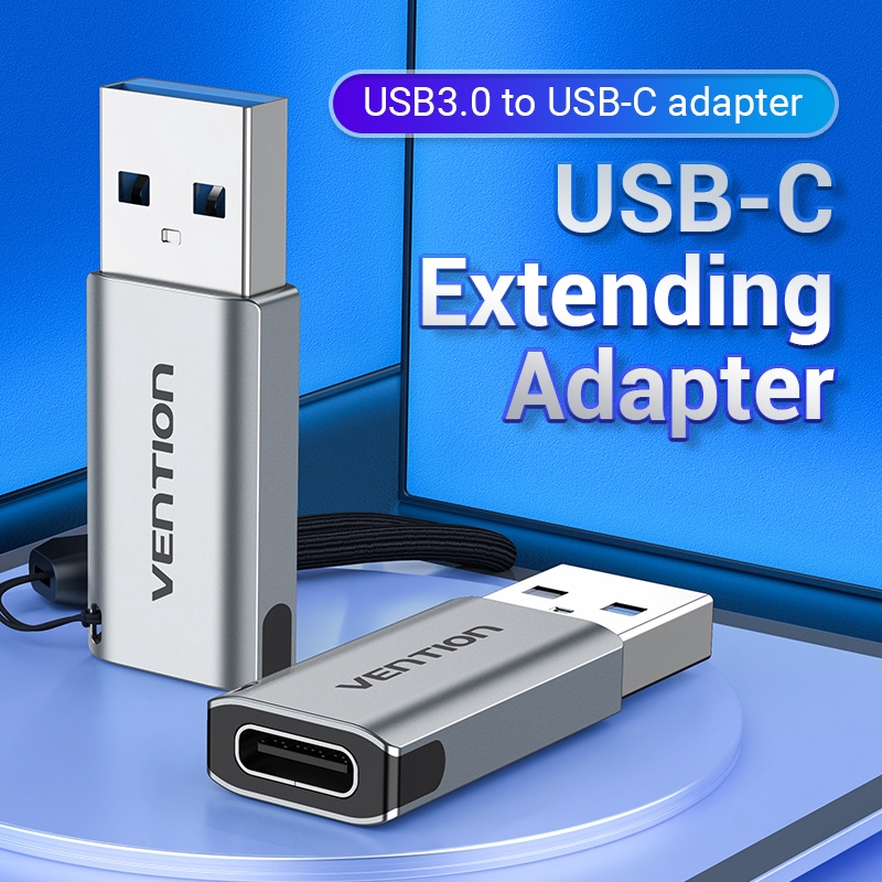 Đầu Chuyển Đổi Cổng Cắm USB 3.0 Sang Cổng Cắm USB-C VENTION 5V 3A 5Gbps Mạ Niken Kèm Dây Treo Cho Laptop