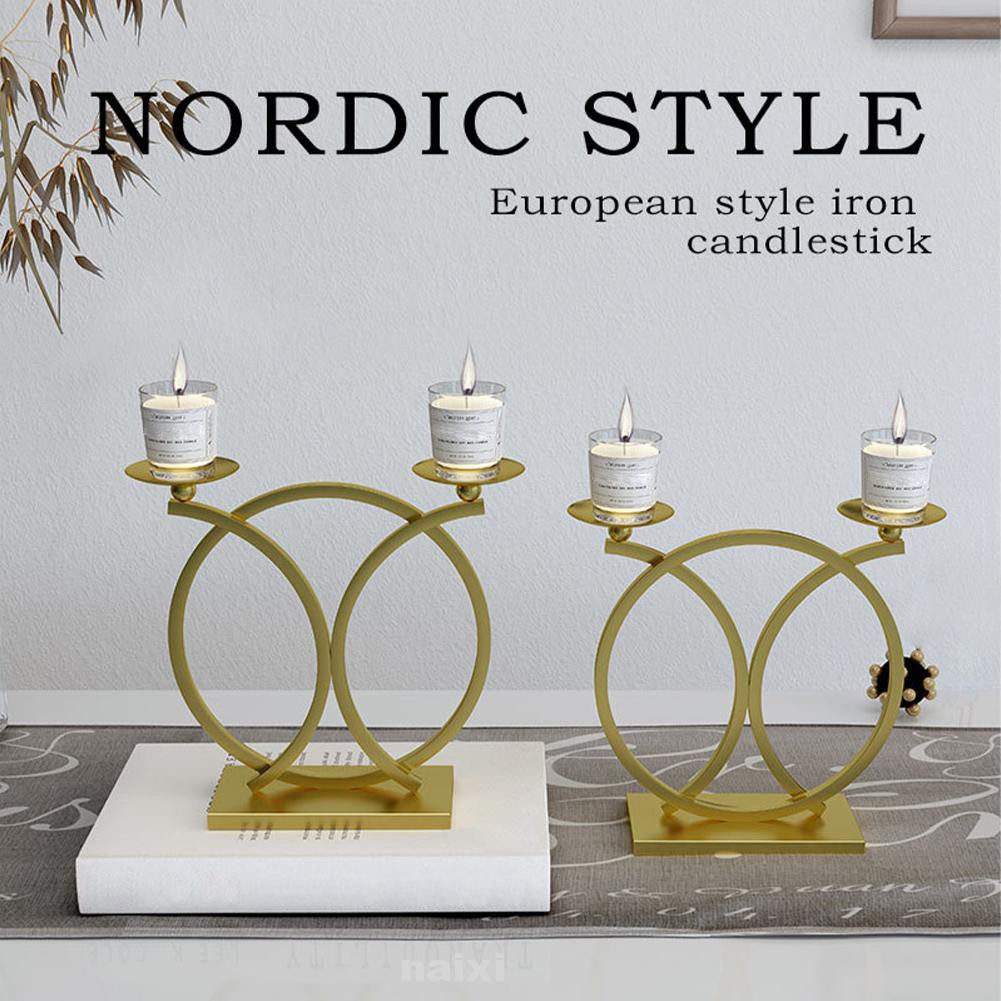 Round Living Room Bedroom Nordic Home Decor Metal Wedding Party Dinner Table Free Standing Modern Simple Candle Holder