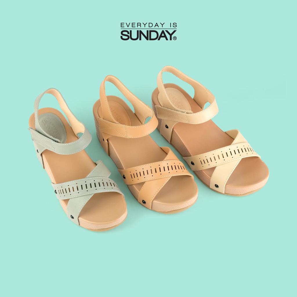 Giày Sandal Đế Xuồng Quai Ngang Laser Quai Chéo SUNDAY SD38