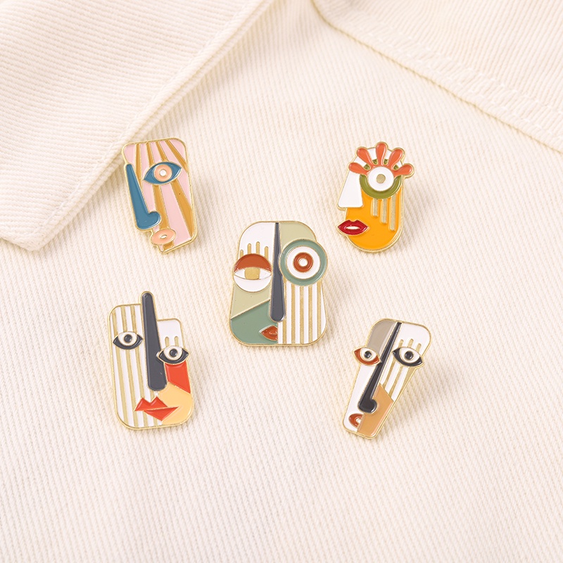 Ghim cài áo hình khuôn mặt vui nhộn thời trang cho nam và nữ