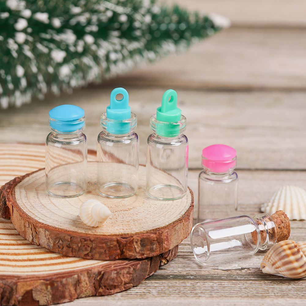CONOPERY Set 10 lọ thủy tinh mini có nắp đậy 10 kiểu tùy chọn dùng trang trí nhà cửa